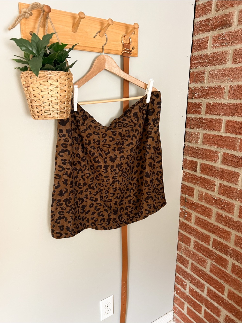 Leopard Print Brown Skirt